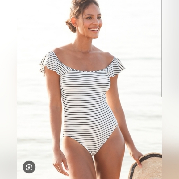 Vince Camuto Stripped One Piece Swimsuit - Picture 7 of 9